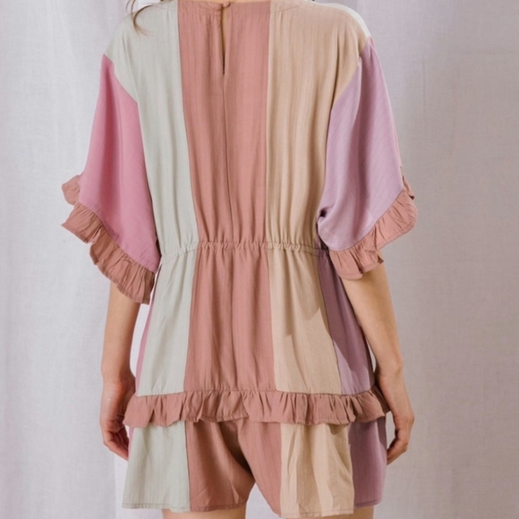 Striped Ruffle Romper - Picture 3 of 9